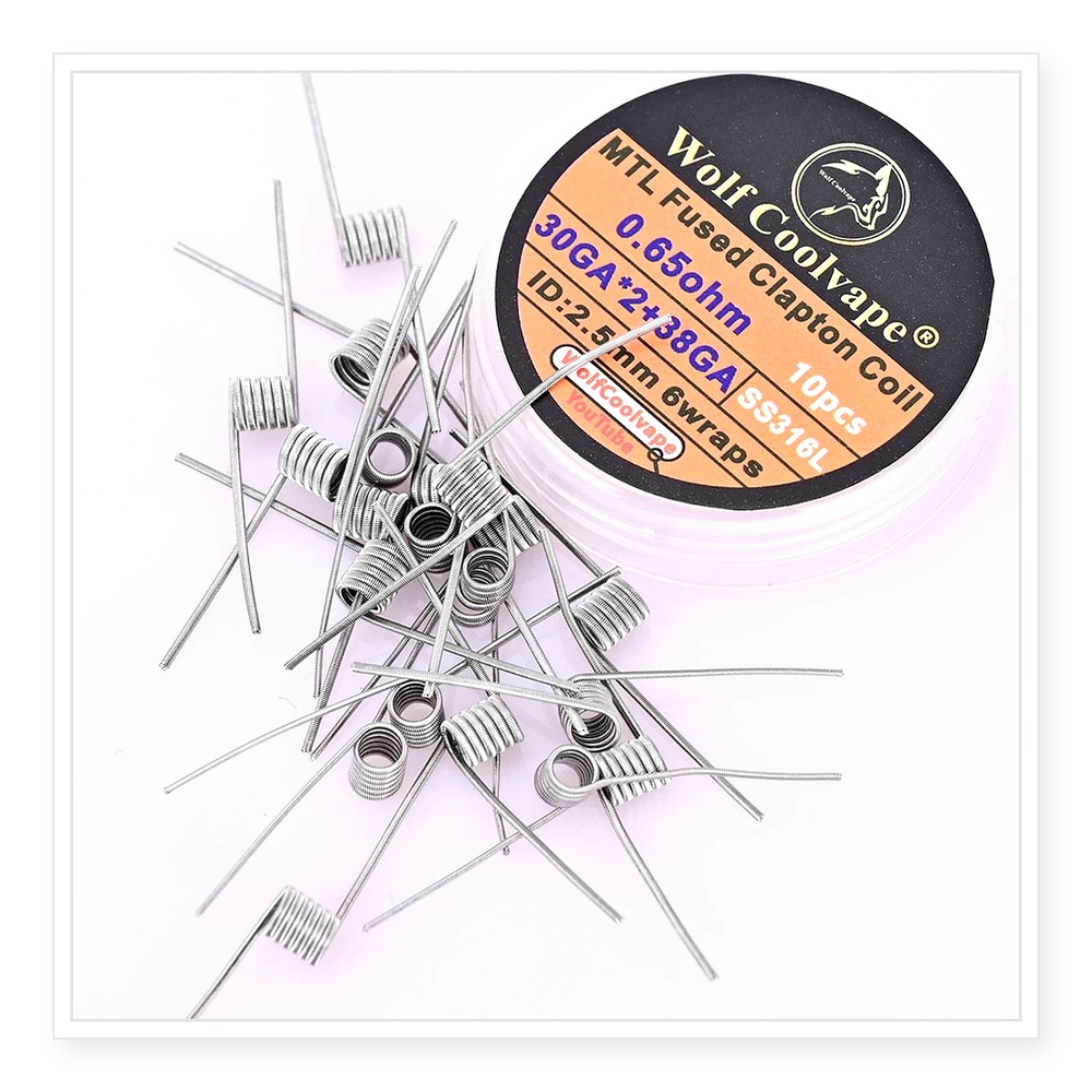 Vape Coil Replacement - 10pcs Wolfcoolvape MTL Fused Clapton Coils