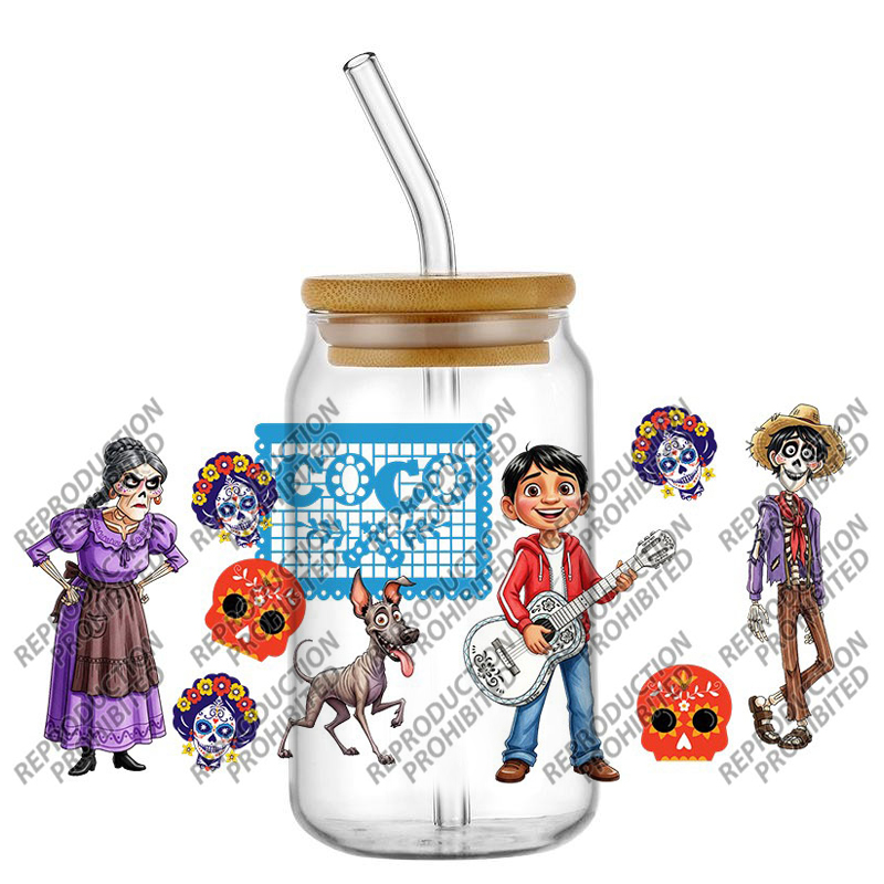 Rdta Tank Glass - music coco Cartoon Character 16OZ UV
